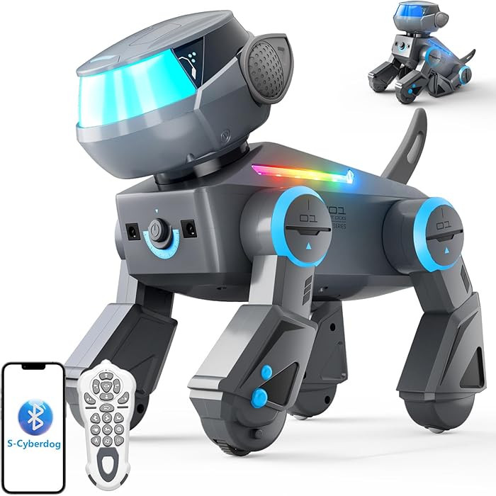 VATOS Remote Control Robot Dog Toy for Kids, Smart Programmable Robotic Dog with Multi-Color LED ... | Amazon (US)