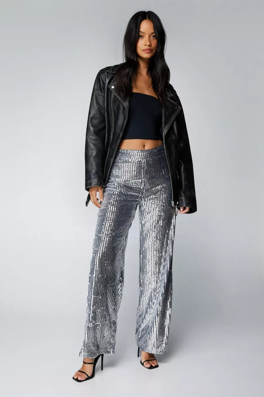 Metallic Sequin Wide Leg Pants | Nasty Gal US