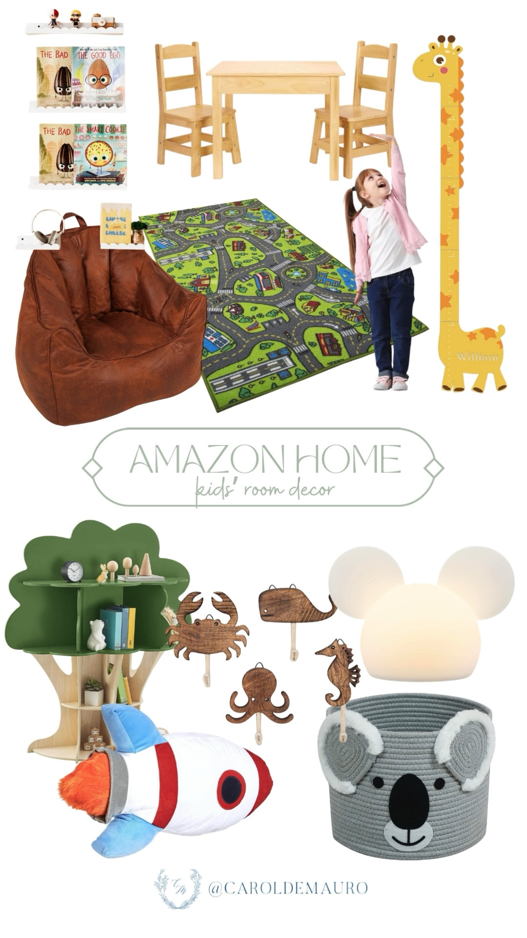 Ready to create the ultimate cozy sanctuary for your kids? From the leather bean bag chair and rocket ship plush to the sweet Mickey-inspired lamp, these pieces make any bedroom or playroom feel extra magical. Don't forget the ocean-themed wall hooks and giraffe height chart to add those perfect finishing touches to the walls!

bedroom goals, home makeover, toddler toys, interactive play, indoor activities, playroom, play time, nursery room essentials

#LTKKids #LTKHome #LTKSeasonal
