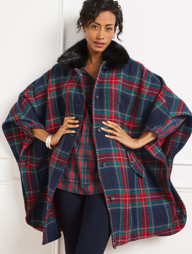 Wool Blend Cape - Plaid | Talbots