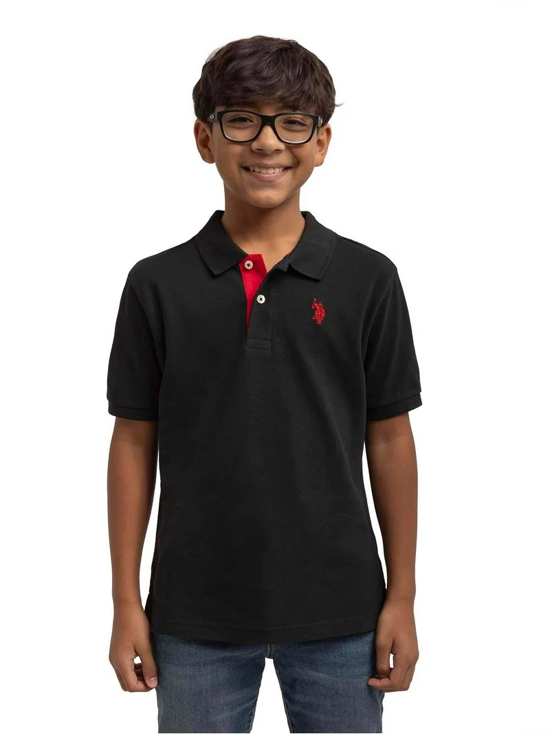 U.S. Polo Assn. Boys Short Sleeve Pique Polo Shirt, Sizes 4-18 | Walmart (US)