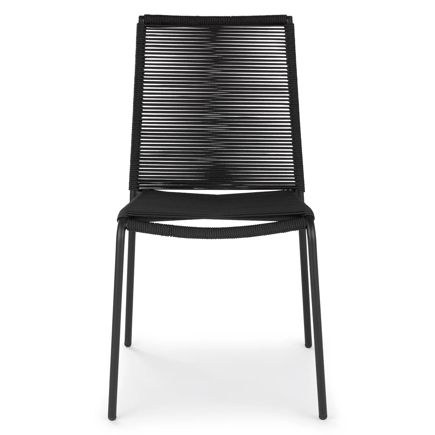Zina Outdoor Stackable Dining Chair - Ember Black | Article