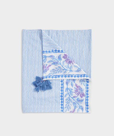 Stripe & Floral Border Print Pareo | vineyard vines