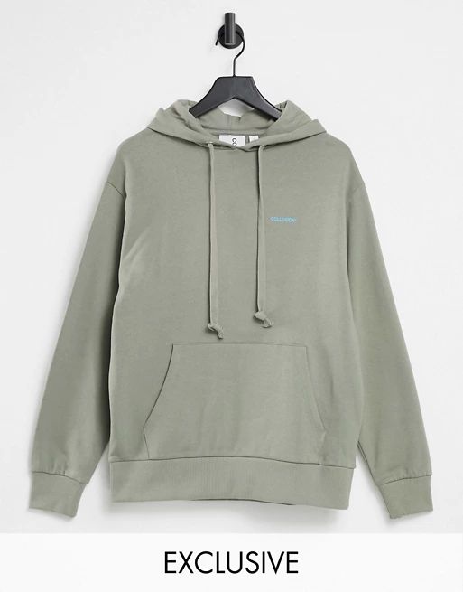 COLLUSION Unisex logo hoodie in khaki | ASOS (Global)