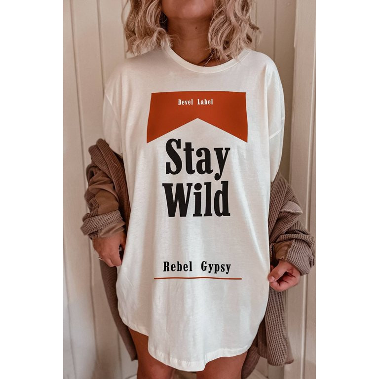 Ladies Stay Wild T Shirt Dress, Nashville Outfit, Country Concert Top, Western Tee Dress, Oversiz... | Walmart (US)
