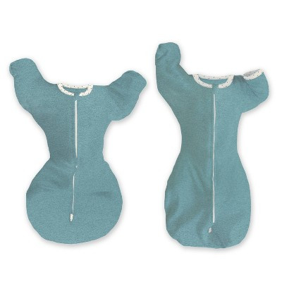 SwaddleDesigns Baby Transitional Swaddle Sack, Arms Up Elbow Length Sleeve Wearable Blanket - Heathered Teal 3-6m | Target