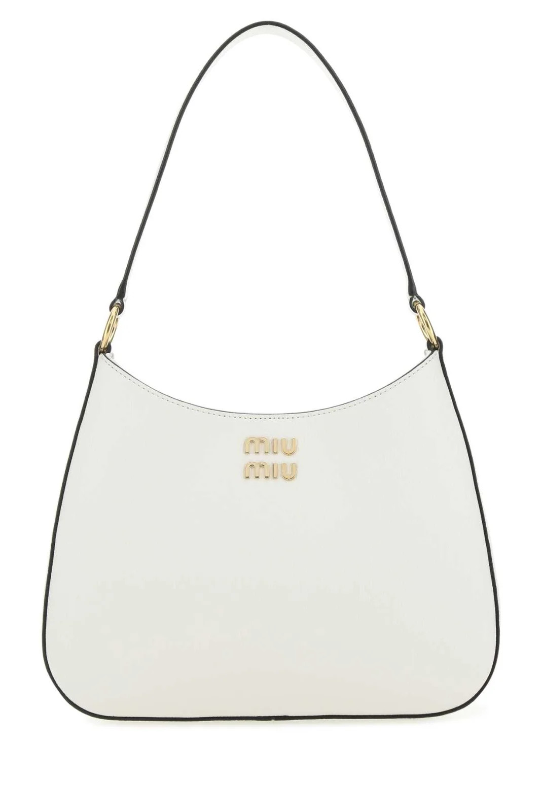 Miu Miu Logo Plaque Hobo Shoulder Bag | Cettire Global