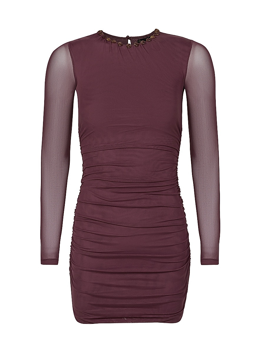 Women's Ridley Gathered Minidress - Purple - Size XL | Saks Fifth Avenue