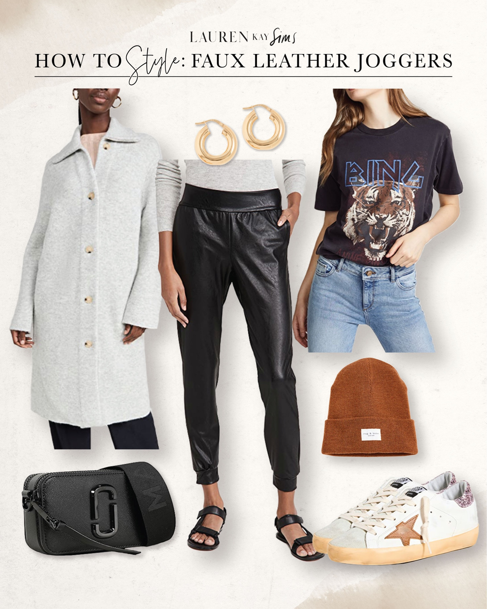how to style faux leather joggers 🖤 #leatherjoggers #outfitinspo 

#LTKSeasonal #LTKstyletip