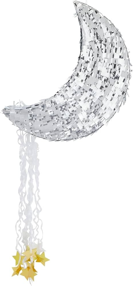 Pull String Crescent Moon Pinata for Birthday Party, Bridal Shower, Baby Shower, Twinkle Twinkle ... | Amazon (US)