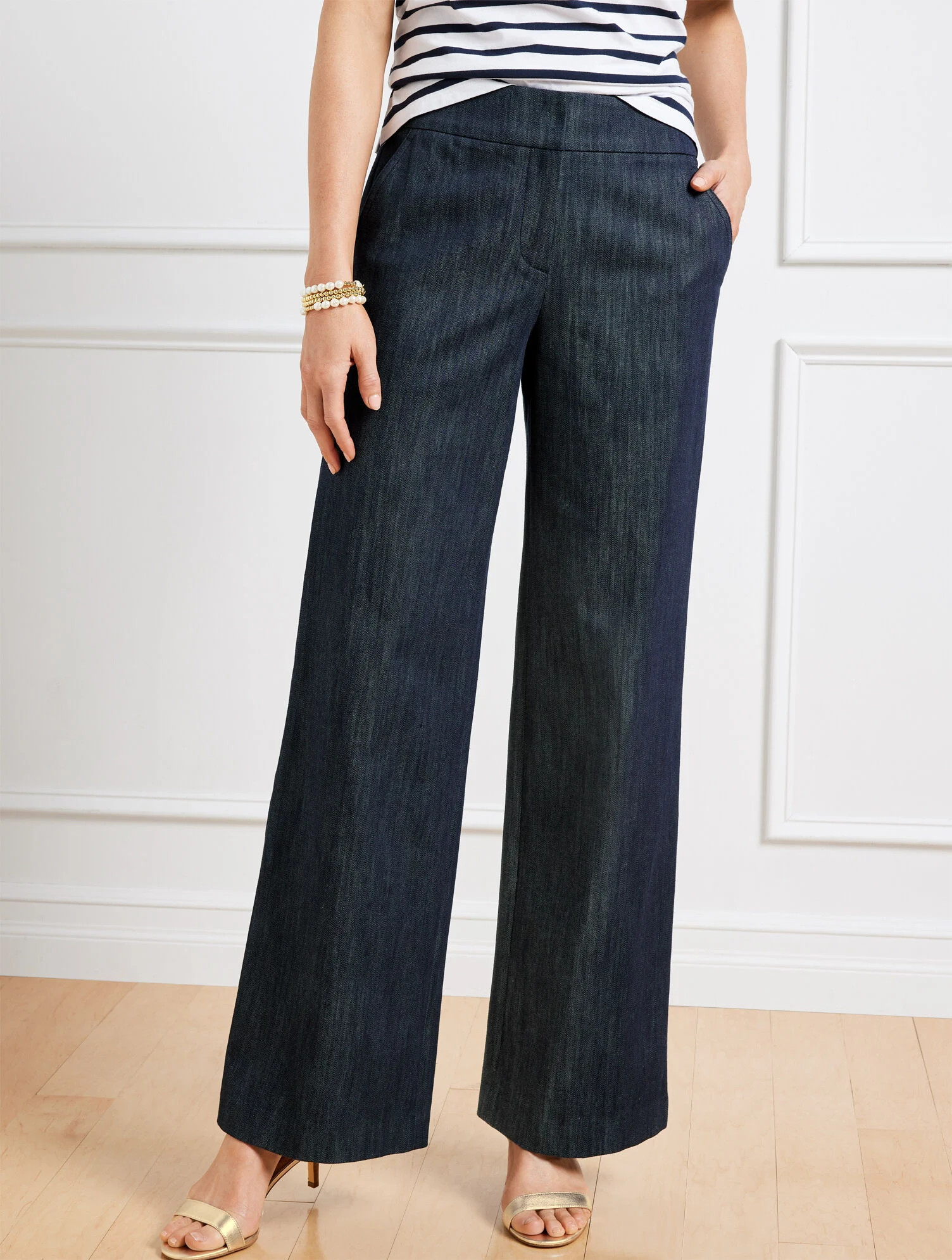 Refined Denim Wide Leg Pants | Talbots