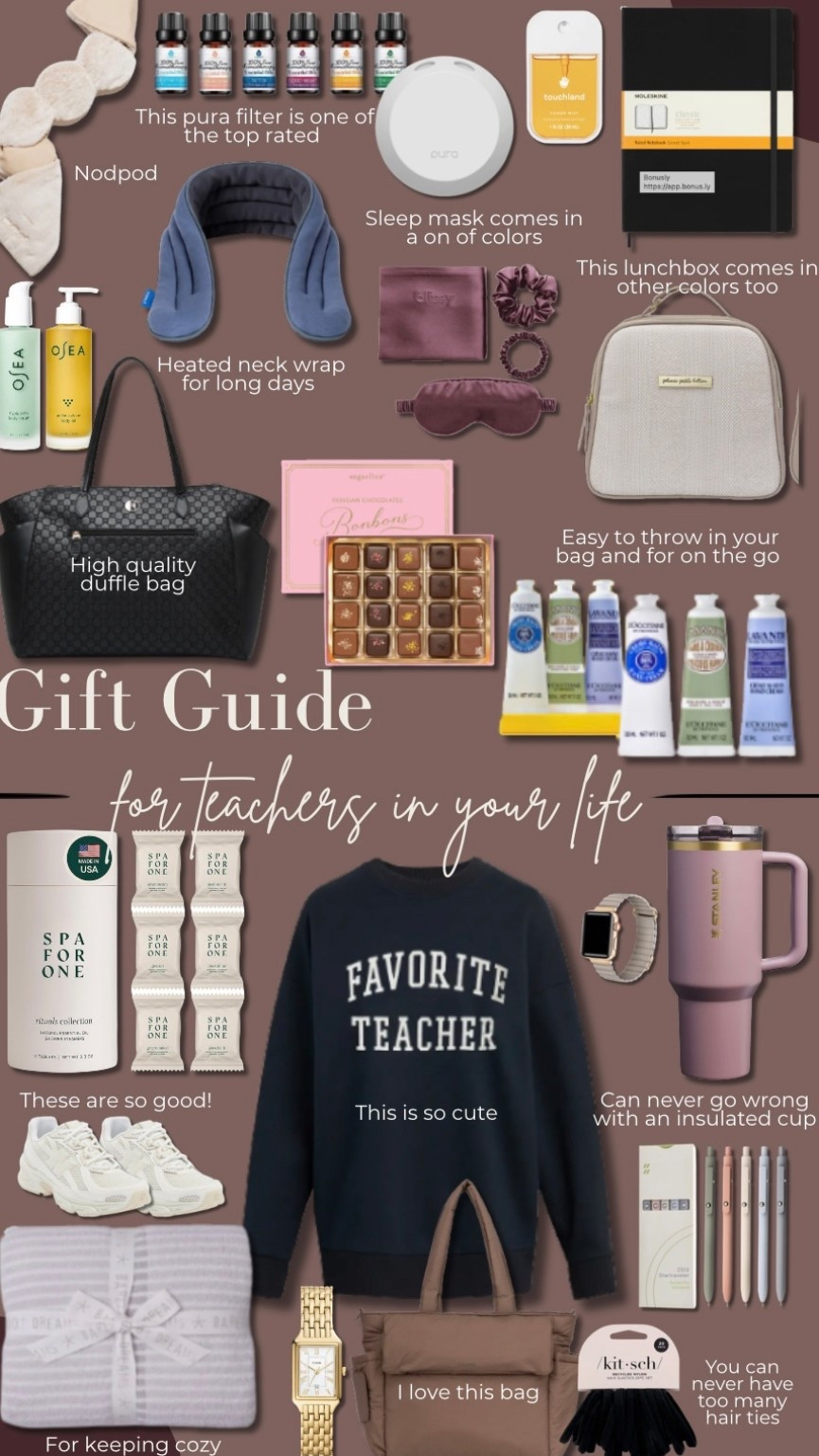 Gift guide for the teachers in your life 🎁✨🎄

holiday gift guide, gifts for teachers 


#LTKGiftGuide #LTKHoliday #LTKSaleAlert