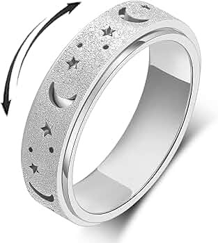 OreilleStar Anxiety Ring for Women Spinner Ring Fidget Ring Stainless Steel Fidget Toys Adults Sp... | Amazon (US)