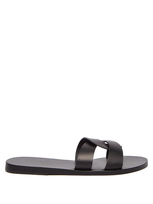 Ancient Greek Sandals - Desmos Leather Slides - Womens - Black | Matches (US)