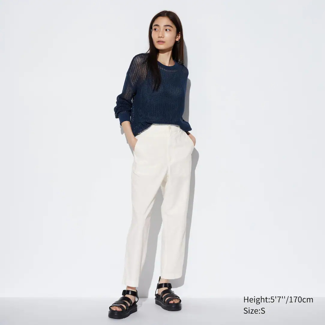 Linen Cotton Blend Tapered Trousers | UNIQLO (UK)
