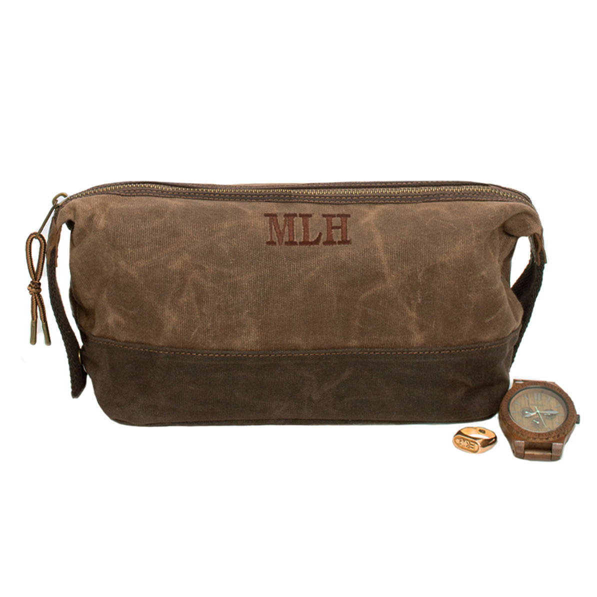 Personalized Waxed Canvas Dopp Kit | Marleylilly