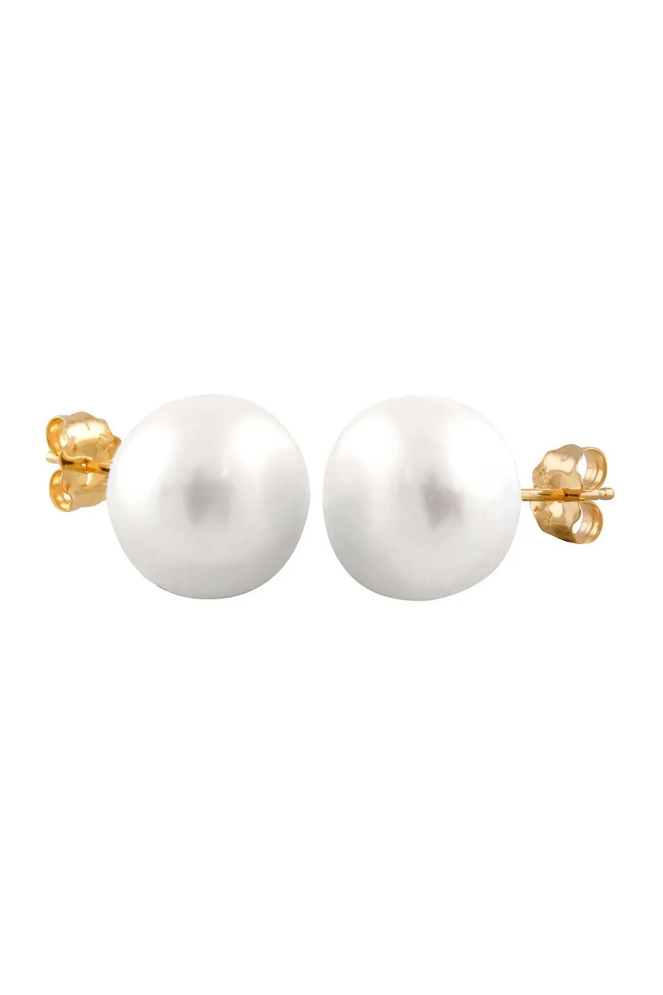 Splendid Pearls | 14K Yellow Gold 10-11mm White Freshwater Pearl Stud Earrings | Nordstrom Rack | Nordstrom Rack