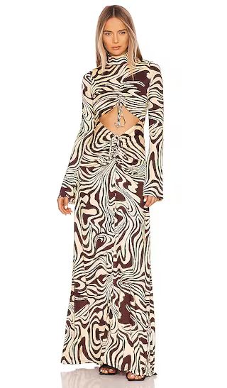 Ronny Kobo Clara Dress in Brown. - size S (also in XS) | Revolve Clothing (Global)