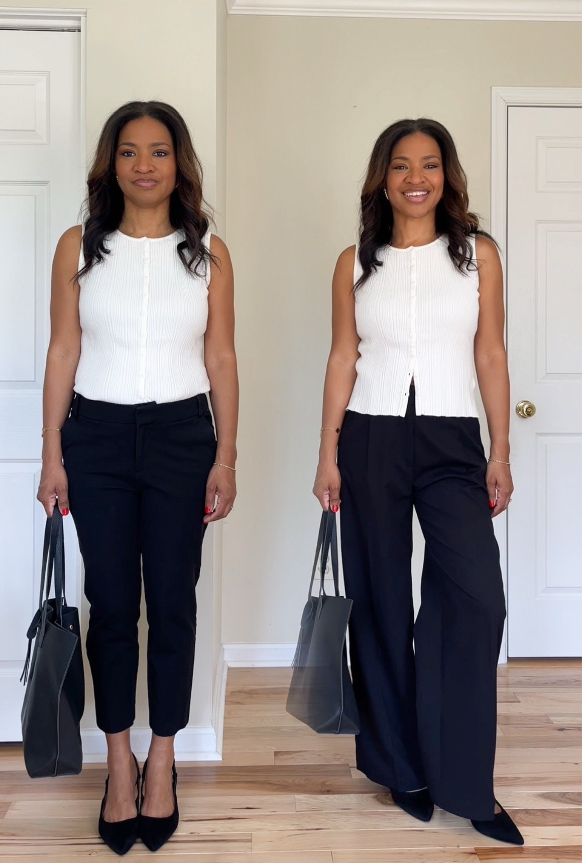 Both of my pants are several years old so they are no longer in stock so I’m linking similar ones. (My exact wide leg pants are from H&M so I don’t know if those are in stock but will link those and similar ones). My top is a size small

#LTKgrwm #LTKootd #LTKOver40