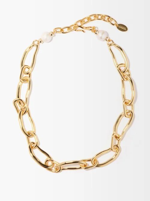 Lizzie Fortunato - Collage Pearl & Gold-plated Chain Necklace - Womens - Yellow Gold | Matches (US)