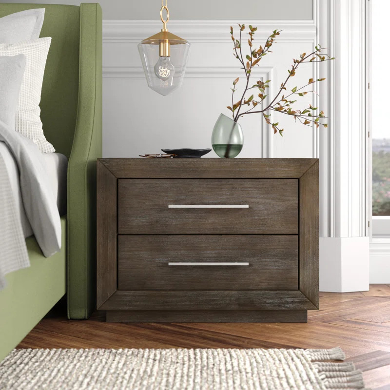 Joss & Main Brooks 2 - Drawer Solid Wood Nightstand in Brown & Reviews | Wayfair | Wayfair North America