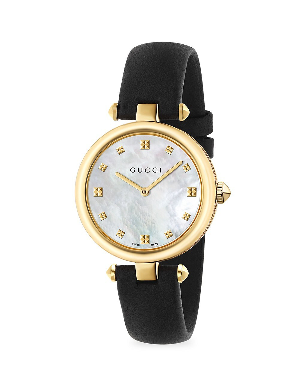 Diamantissima Yellow Gold PVD & Leather Strap Watch | Saks Fifth Avenue