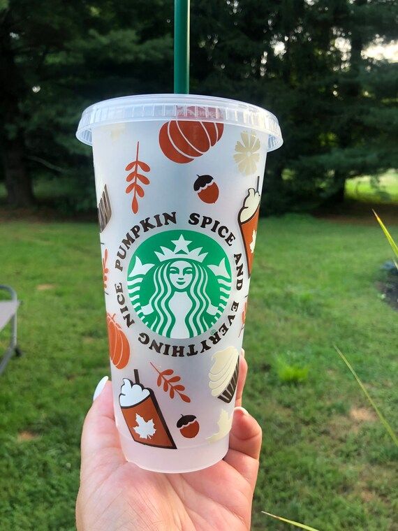 Read the full title
    Pumpkin Spice Fall Starbucks Reusable 24oz Venti Cold Cup | Etsy (US)