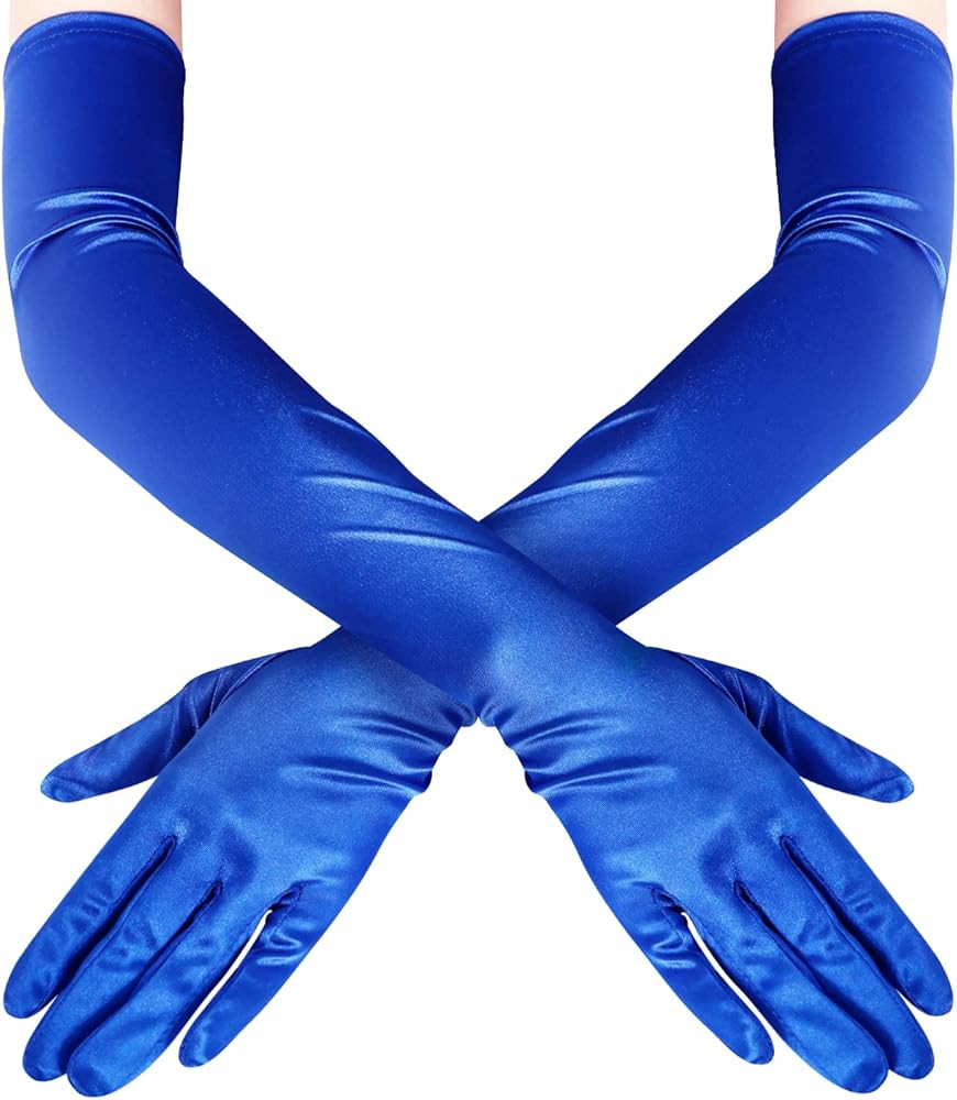 Long Opera Party Gloves for Women 1920s 20s Satin Gloves Costumes Elbow Length Bridal Evening Dre... | Amazon (US)