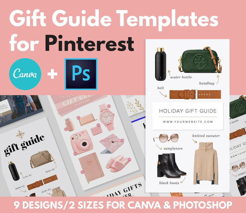 Pinterest Gift Guide Templates | Customizable Canva & Photoshop Templates | Affiliate Marketing P... | Etsy (CAD)