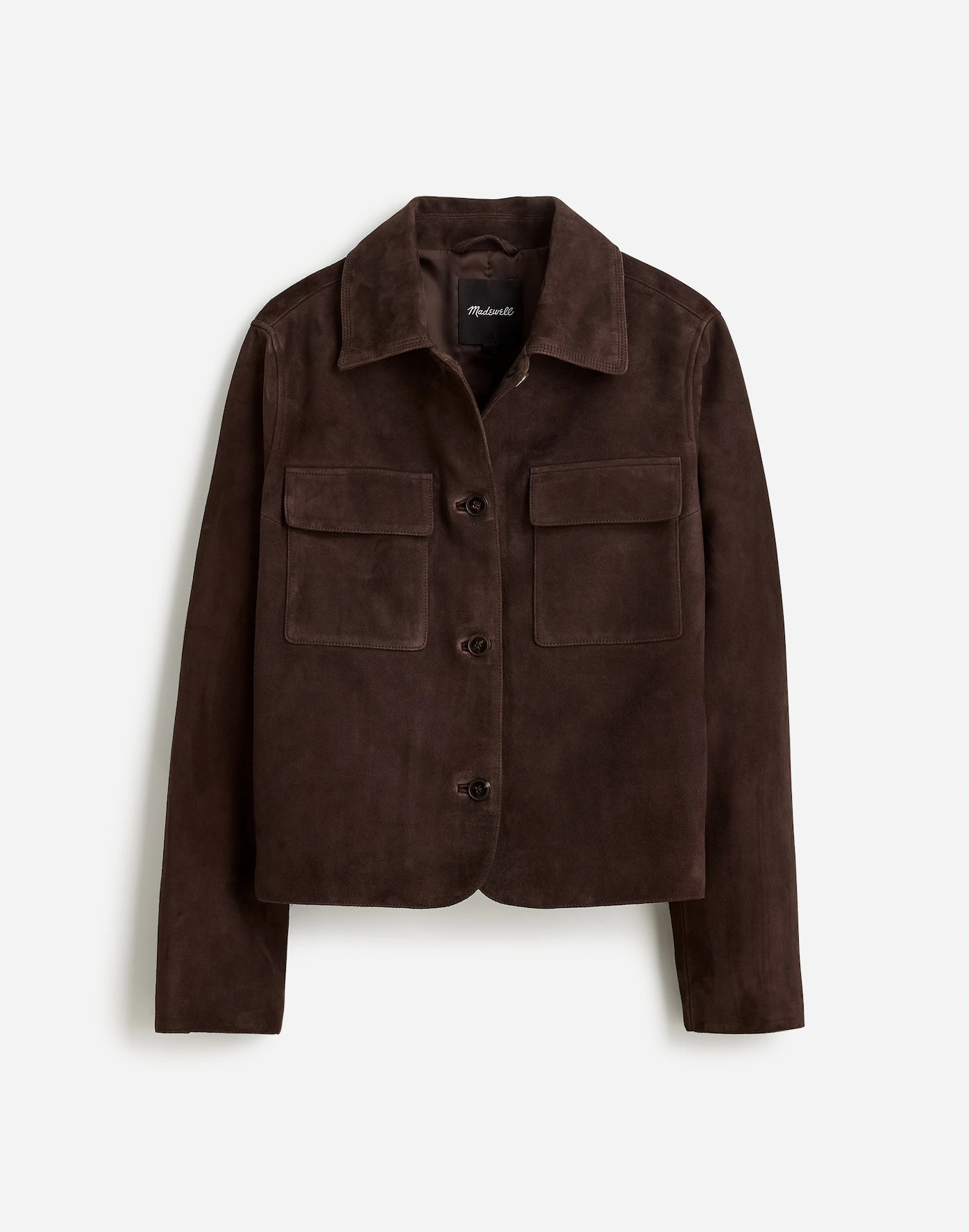 Stitched-Collar Shirt-Jacket in Suede | Madewell