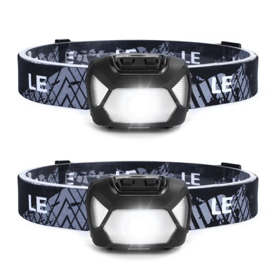 Lepro 320015 Battery Powered Headlamp: 1300Lux Super Bright with Red Light, IPX4 Waterproof for Outdoor, Power Outages, Emergency, Hurricane, 2 Pack | Target