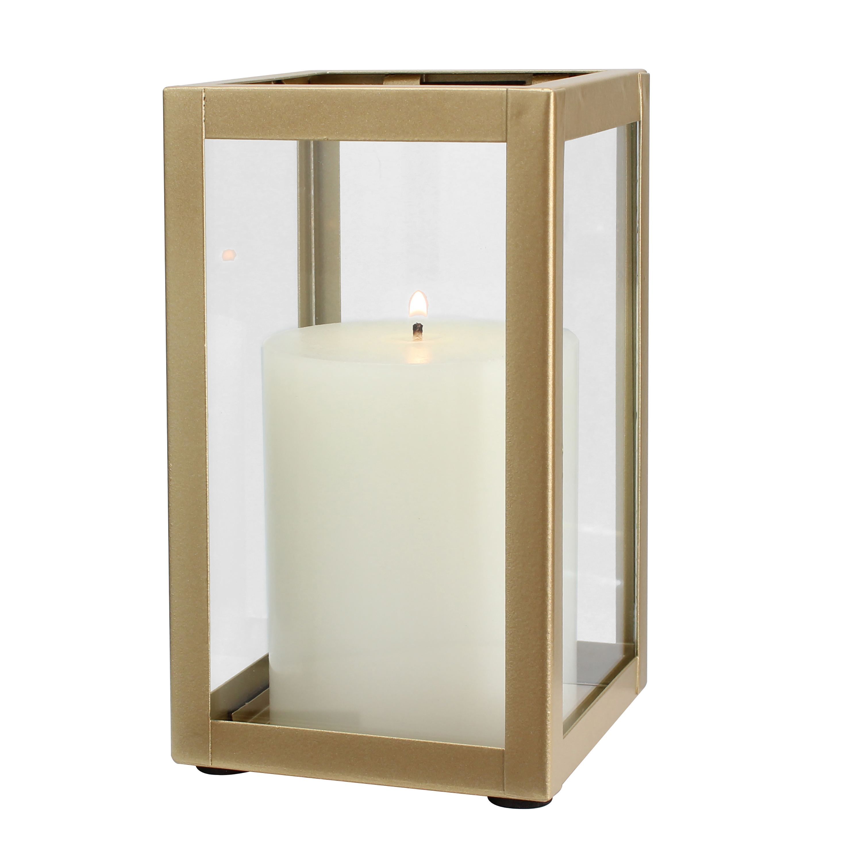 Better Homes & Gardens Indoor Decorative Metal Candle Holder Lantern, Gold, Medium | Walmart (US)