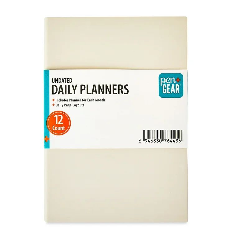 Pen + Gear Undated Daily Planners, Multi-Color, 3.5 in x 5 in, 12 Count - Walmart.com | Walmart (US)