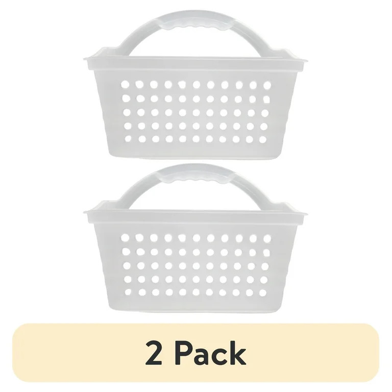 (2 pack) Mainstays Small Portable Shower Caddy Frost Plastic | Walmart (US)