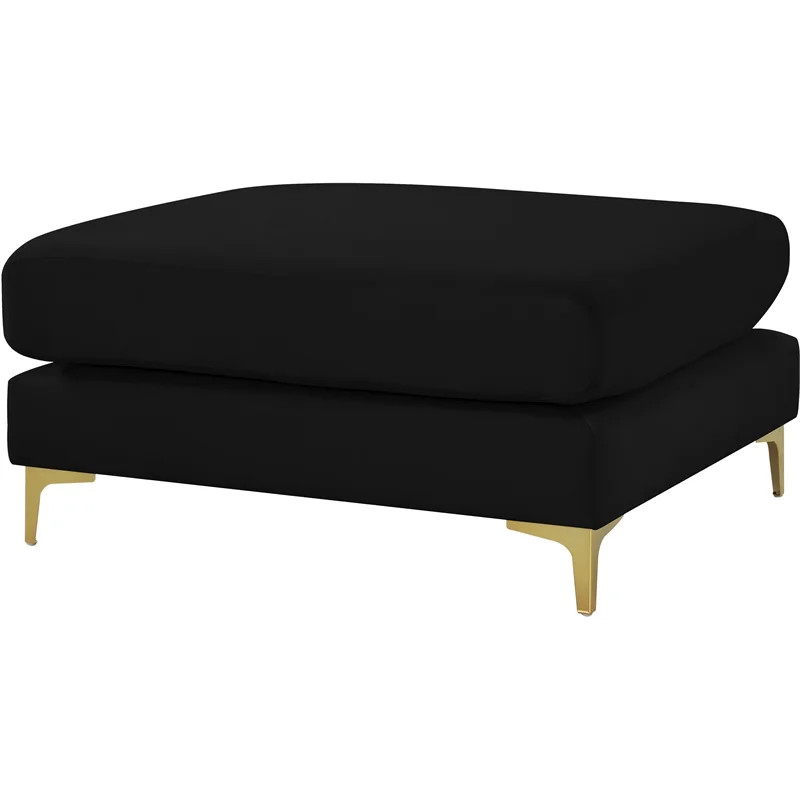 Meridian Furniture Julia Black Velvet Modular Ottoman | Walmart (US)