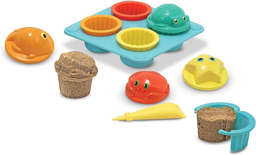 Melissa & Doug Sunny Patch Seaside Sidekicks Sand Cupcake Play Set - Toddler Beach Toys, Outdoor ... | Amazon (US)