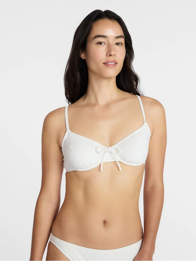 Time and Tru Women\u2019s Underwire Eyelet Bikini Top, Sizes XS-XL | Walmart (US)