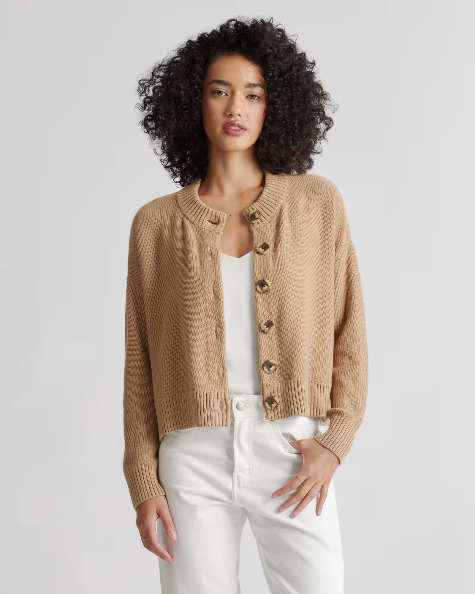 100% Organic Cotton Cropped Cardigan | Quince