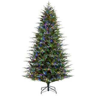 7.5 ft. Pre-Lit Green Full Fir Artificial Christmas Tree with 1800 Warm White/Multi-color Horse R... | The Home Depot