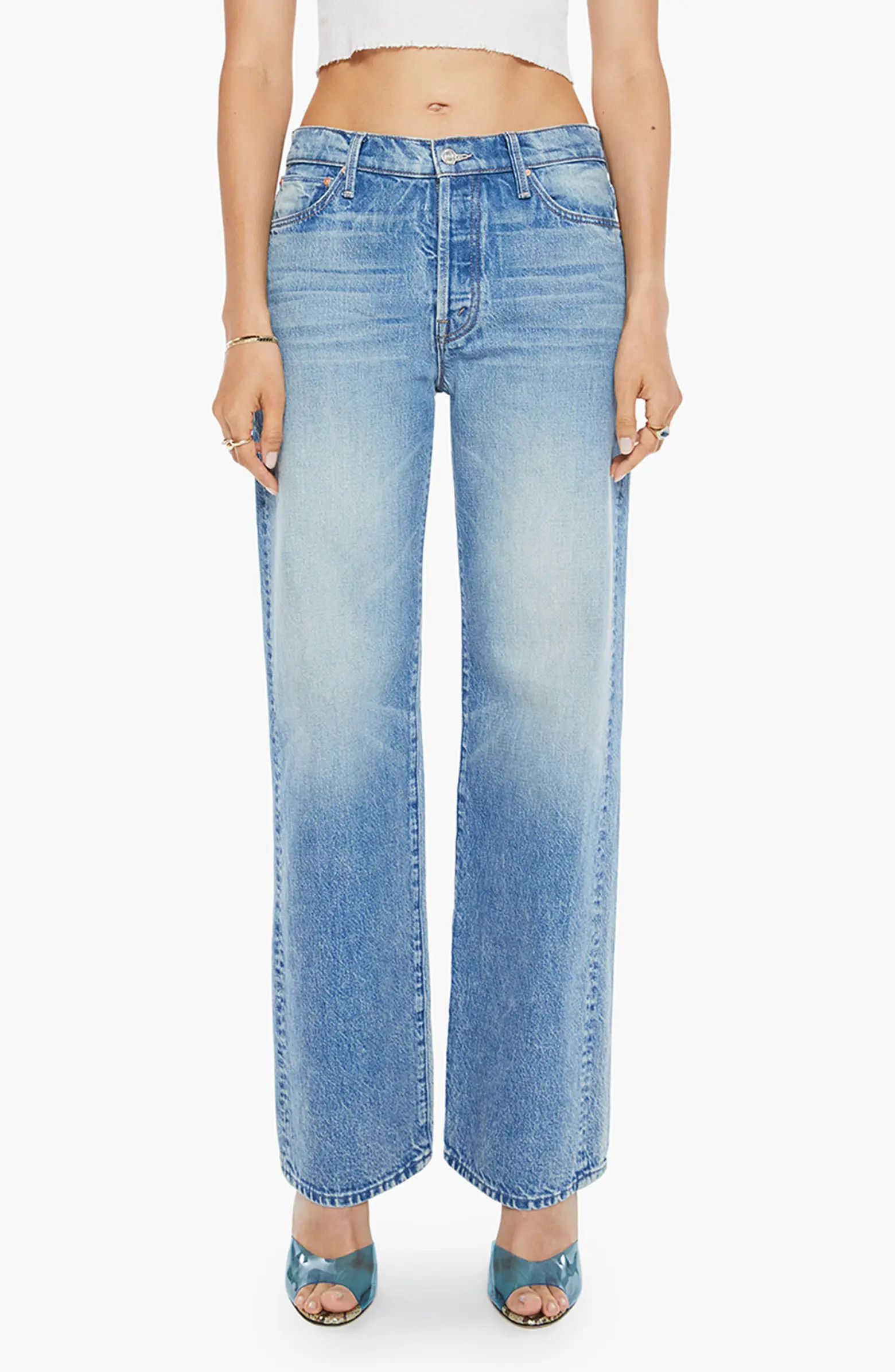 The Dodger Button Sneak Wide Leg Jeans | Nordstrom