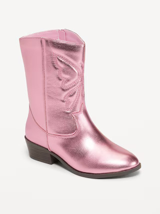 Shiny Metallic Embroidered Cowboy Boots for Girls | Old Navy (US)