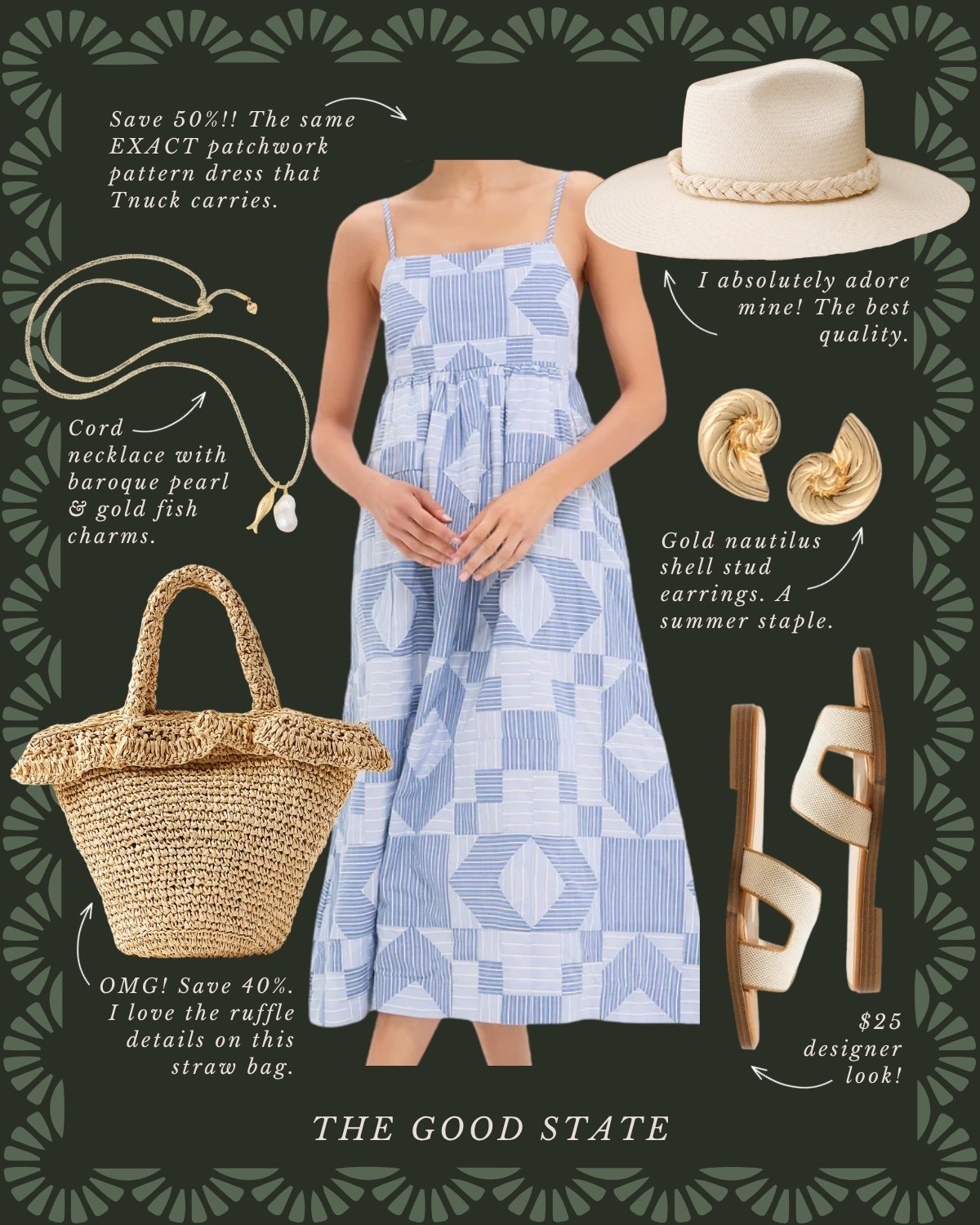 For all the Farmers Market girlies living their best life as the golden morning sunshine warms their face and a cool Spring breeze blows through their hair. For the ones with a market tote overflowing with fresh flowers and their hands full with a coffee and buttery croissant. For the ladies who love all things gingham, their trusty ball cap and the ease of a Springtime dress. This is for the girlies who wake up early for the market and may or may not take a little mid-day nap afterwards…followed by a picnic with all their market goodies and closest girlies of course. This collection is for you🍓🧺🫶🏼  Anthropologie , Anthro, Amazon, Quince, mini dress, maxi dress denim jacket, chore coat, earring, socks, beauty, sunglasses, spring outfit, spring fashion, tote bag, purse, woven purse, spring break, bandanna, scarf, quilted jacket, the good state, Lauren England, gola sneakers, clutch vacation outfit, hoop, earrings, American Eagle, target target fashion, target style sneakers, veja, mini dress, floral dress, wedding guest, dress, vacation, outfit, ootd, butter yellow, farmers market, dillards, nordstrom, travel outfit, spring fashion, gap, old navy, wedding guest dress, wedding guest, summer outfit


#LTKSaleAlert #LTKSummerEdit #LTKFindsUnder50