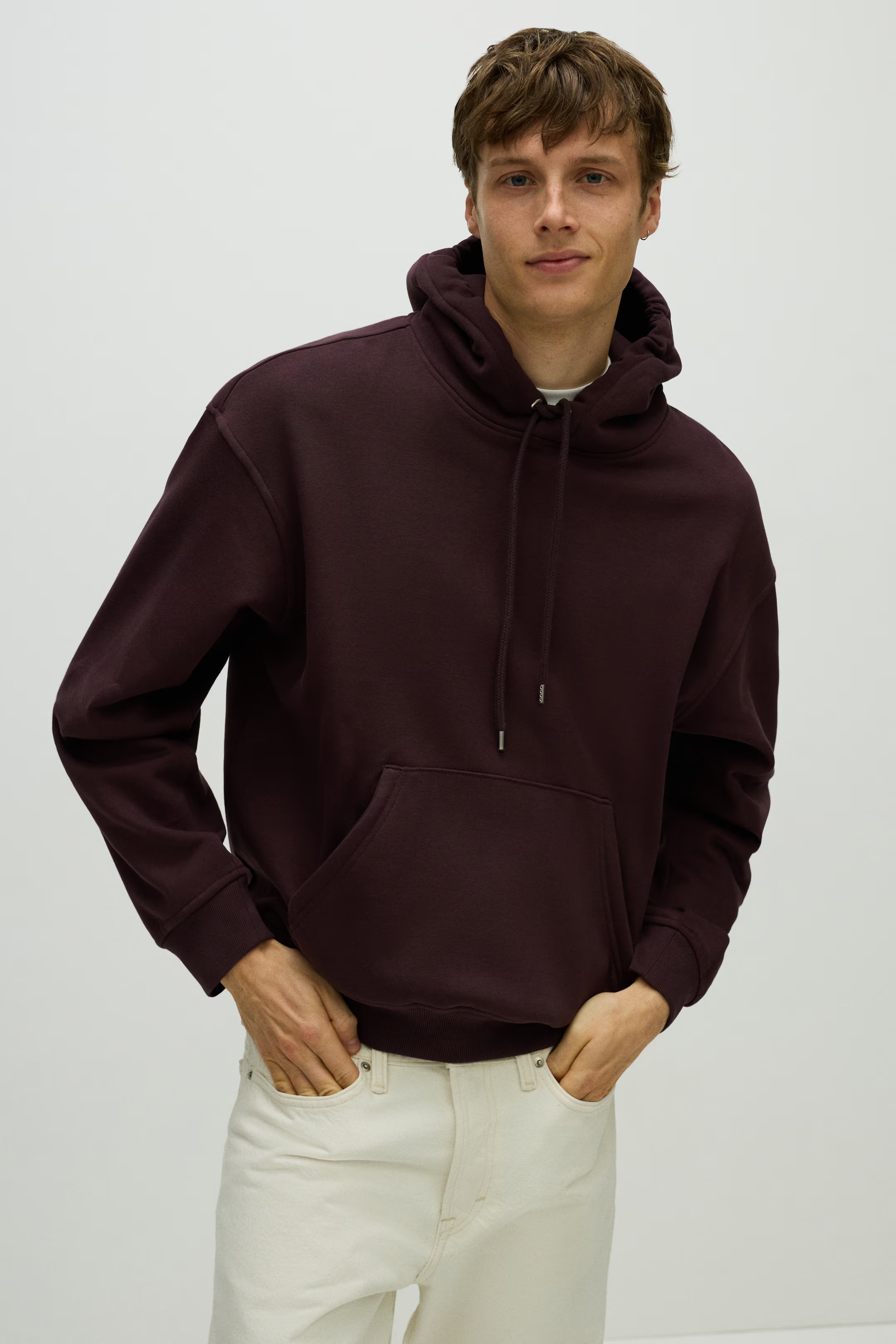 Loose Fit Hoodie - Plum - Men | H&M US | H&M (US + CA)