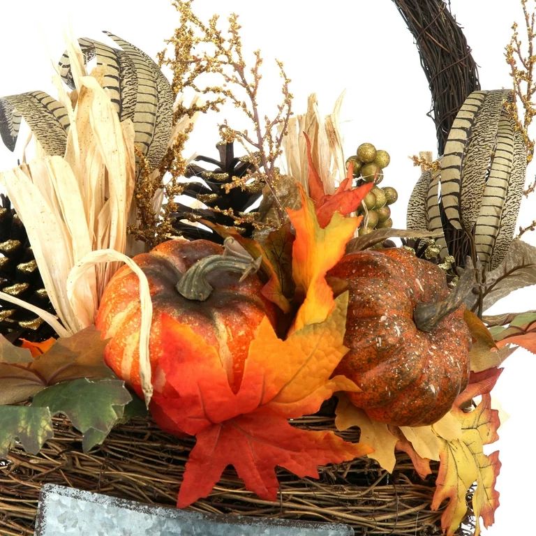 Way To Celebrate Basket Wreath Man Made Feather - Walmart.com | Walmart (US)