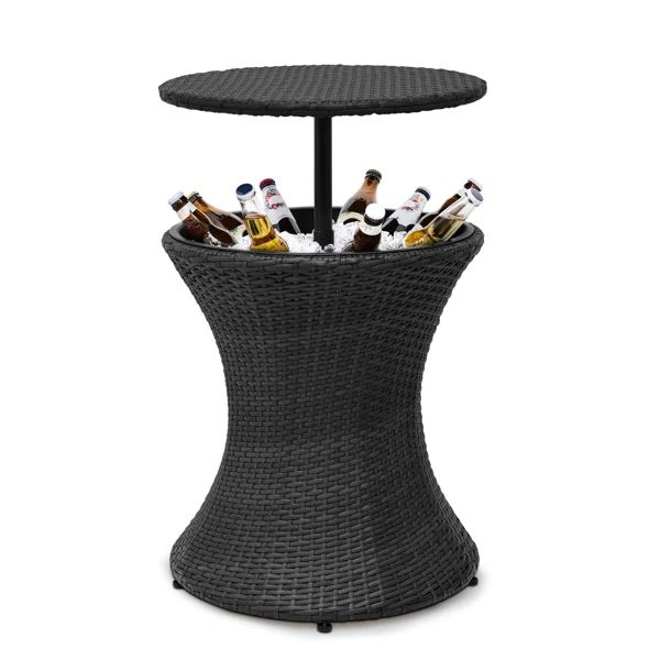 7.5 Gallon Cool Bar Table Rattan Patio Beverage Cooler Table Party Beer Ice Chest | Wayfair North America