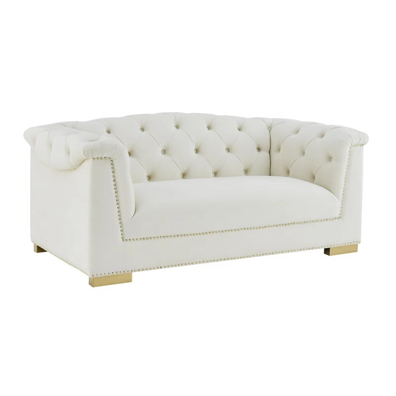 Velvet Chesterfield 68.5'' Rolled Arm Loveseat | Wayfair North America