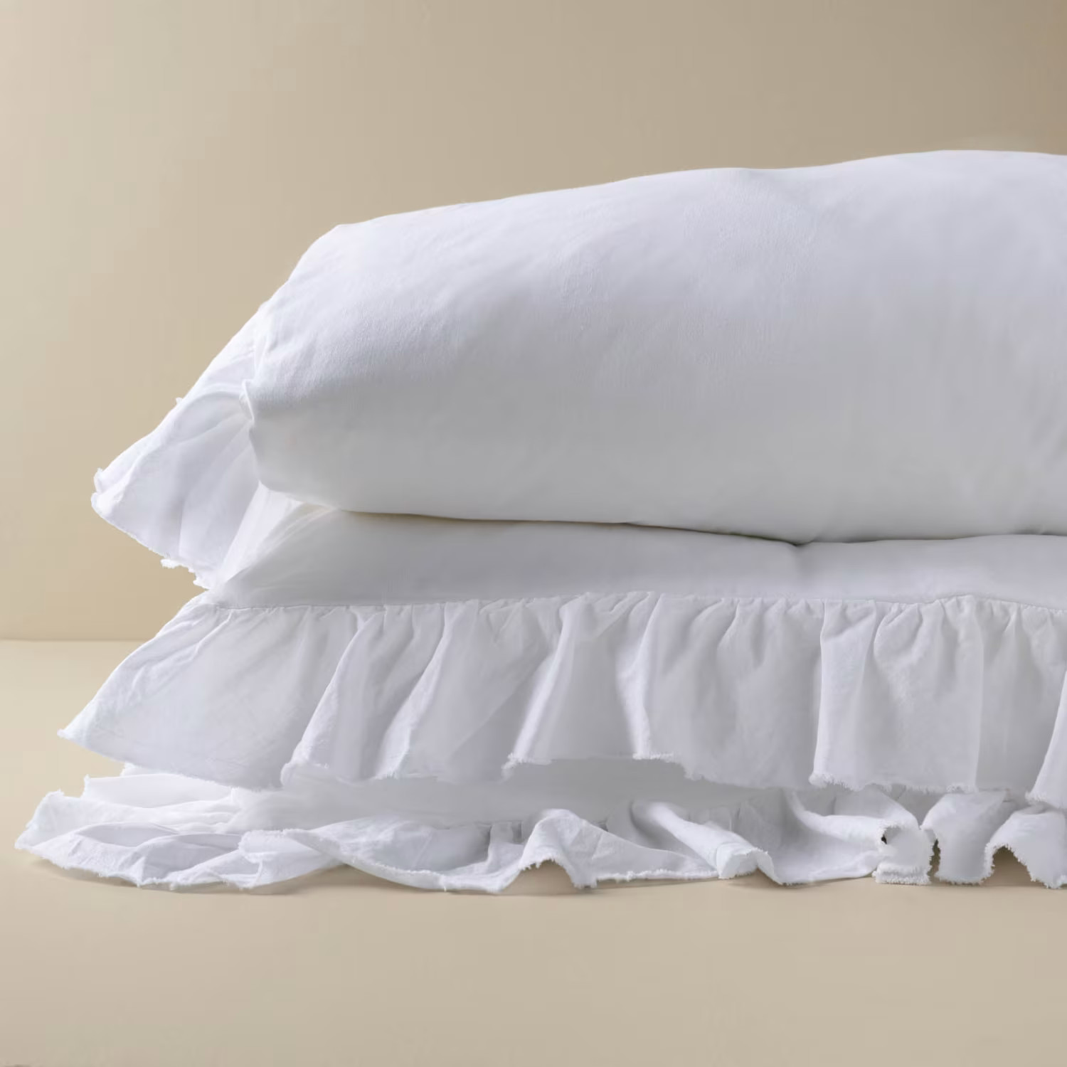 Optic White Ruffle Duvet Cover | Magnolia