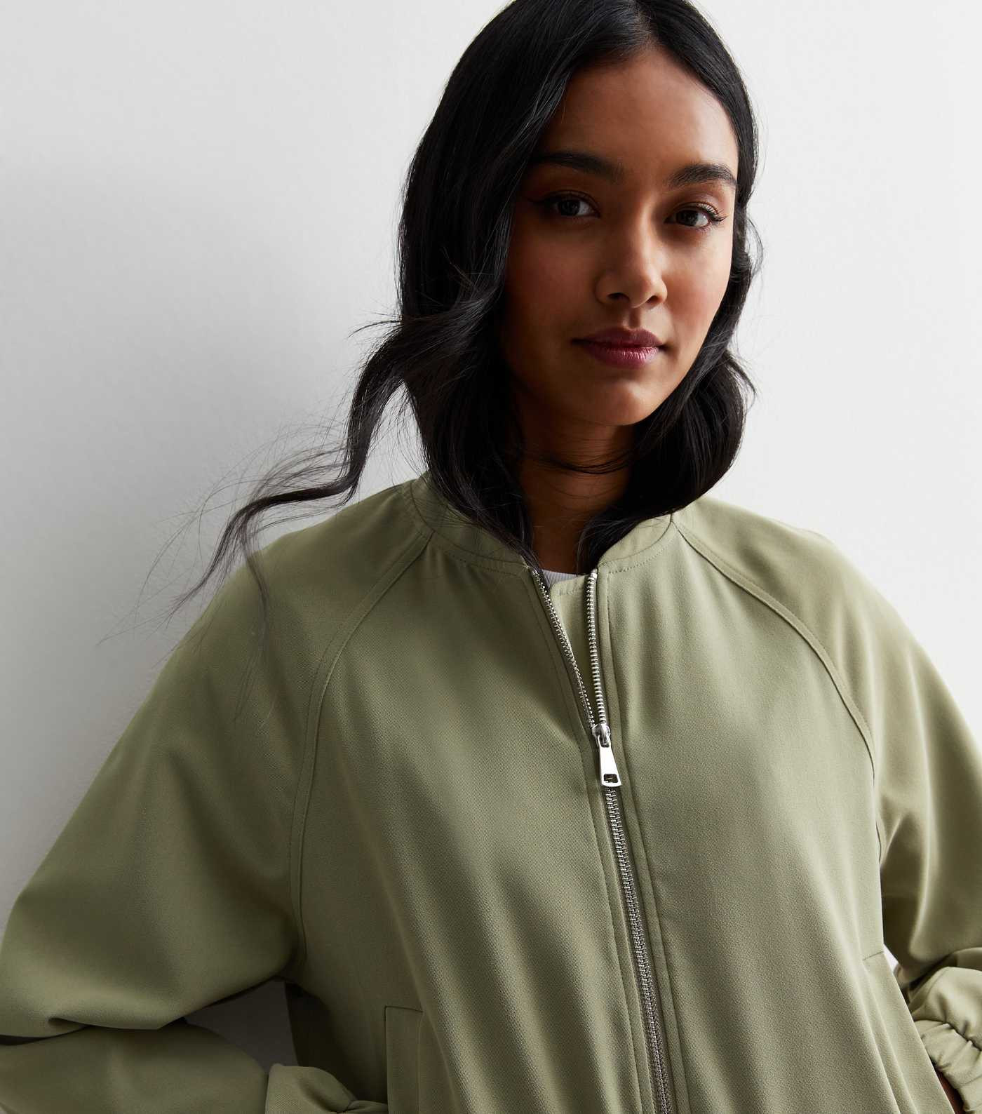 Khaki Zip Up Bomber Jacket
						
						Add to Saved Items
						Remove from Saved Items | New Look (UK)