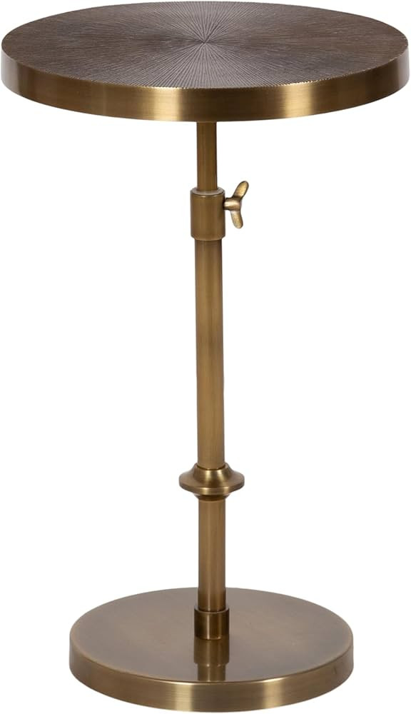 Kate and Laurel Engles Traditional Adjustable-Height Pedestal Side Table, 14 x 14 x 30, Antique B... | Amazon (US)