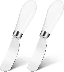 Butter Knife(2 Pcs), Porcelain Handle, Stainless Steel Cheese Spreader, Butter Spreader Knives Se... | Amazon (US)